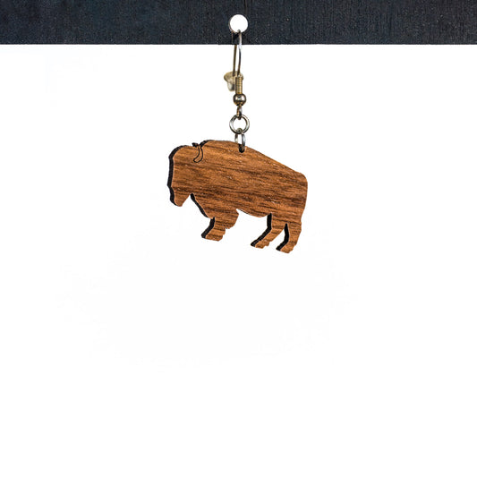 Bison Wood Earring