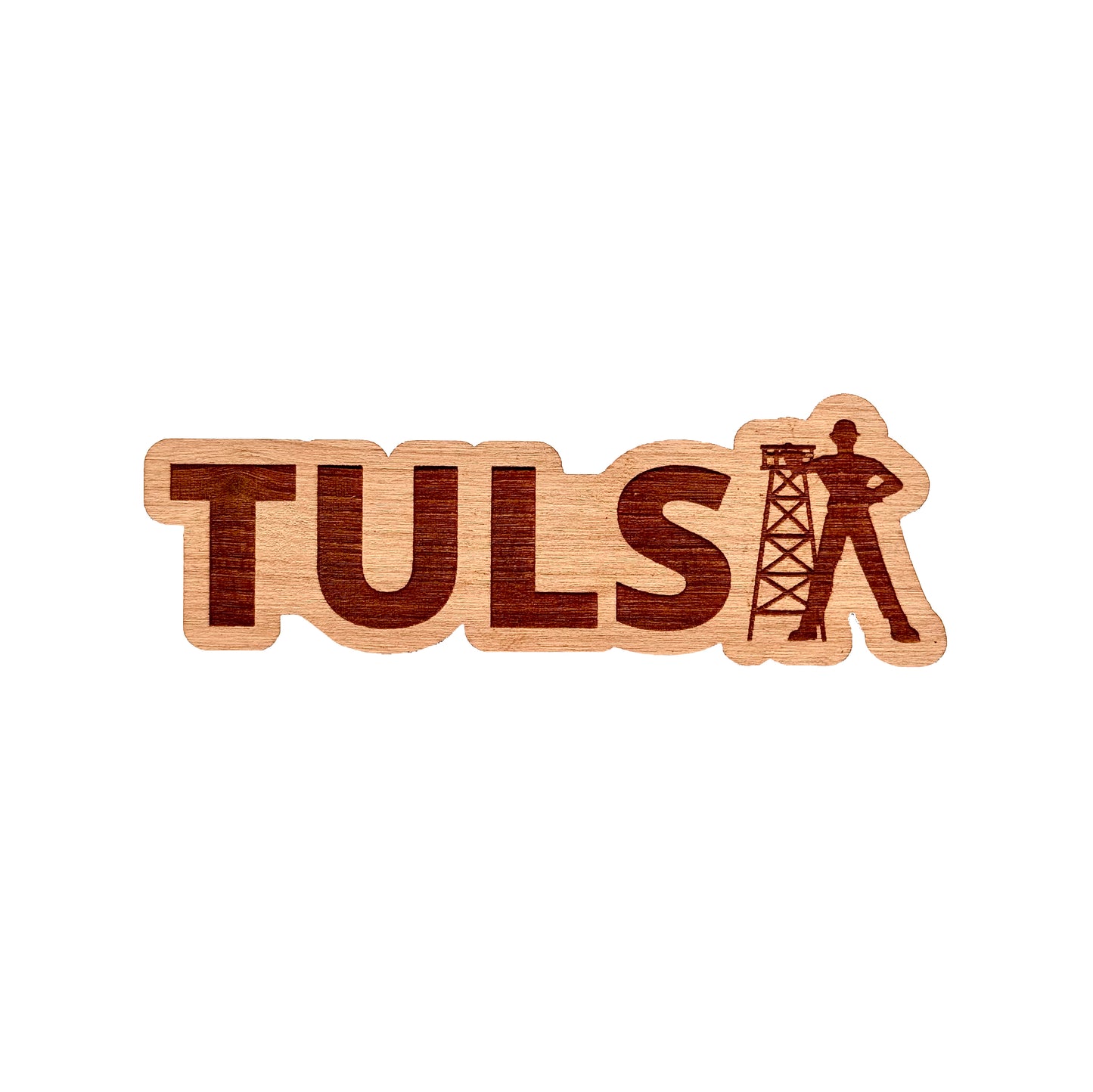 Tulsa Golden Driller Wood Sticker