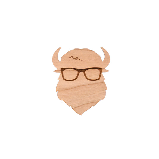 The Curious Bison Wood Sticker